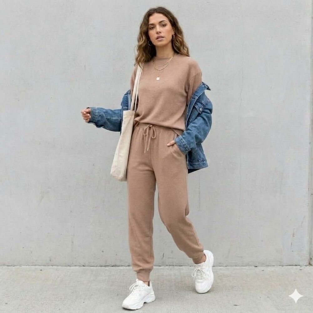 NWT KITTENISH Homebody Mocha Jogger Pants | Cozy Knit Lounge Pants | XS & S